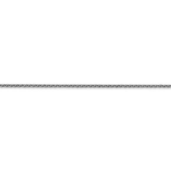 1.5mm 10k White Gold Solid Cable Chain Anklet, 10 Inch - Picture 2 of 6